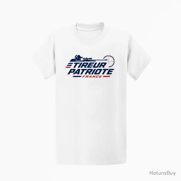 T-shirt Tir Sportif Tireur patriote Blanc / Orange