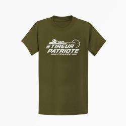 T-shirt Tir Sportif Tireur patriote Kaki / Blanc