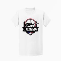 T-shirt Tir Sportif Tireur longue distance R&eacute;ticule Blanc / Orange