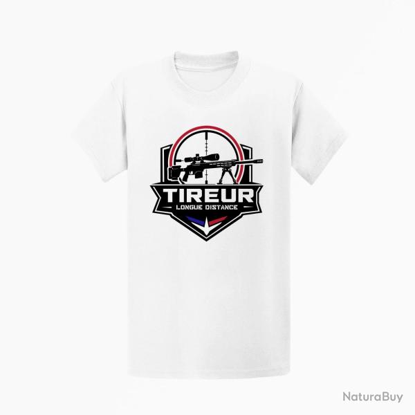 T-shirt Tir Sportif Tireur longue distance R�ticule Blanc / Orange