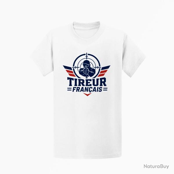 T-shirt Tir Sportif Tireur fran�ais Blanc / Orange