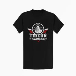 T-shirt Tir Sportif Tireur fran&ccedil;ais Noir