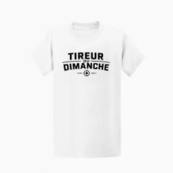 T-shirt Tir Sportif Tireur du dimanche Typographie cible Blanc