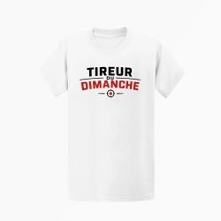T-shirt Tir Sportif Tireur du dimanche Typographie cible Blanc / Orange