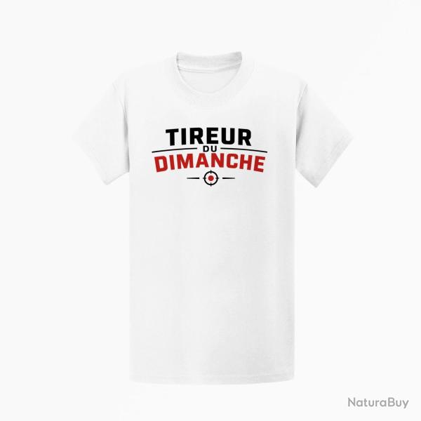T-shirt Tir Sportif Tireur du dimanche Typographie cible Blanc / Orange