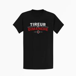 T-shirt Tir Sportif Tireur du dimanche Typographie cible Noir / Orange