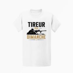 T-shirt Tir Sportif Tireur du dimanche Carabine Blanc / Orange
