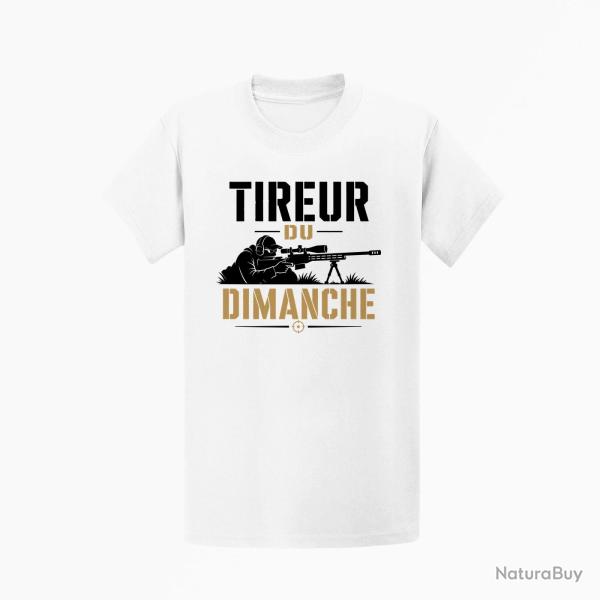 T-shirt Tir Sportif Tireur du dimanche Carabine Blanc / Orange