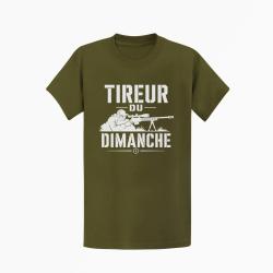 T-shirt Tir Sportif Tireur du dimanche Carabine Kaki / Blanc