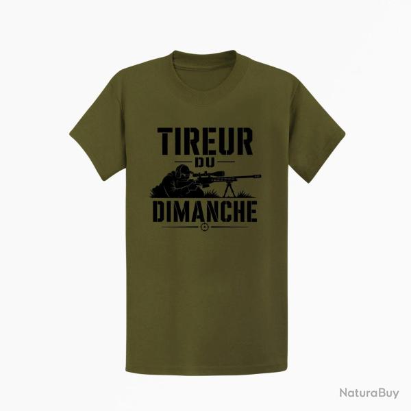 T-shirt Tir Sportif Tireur du dimanche Carabine Kaki / Noir
