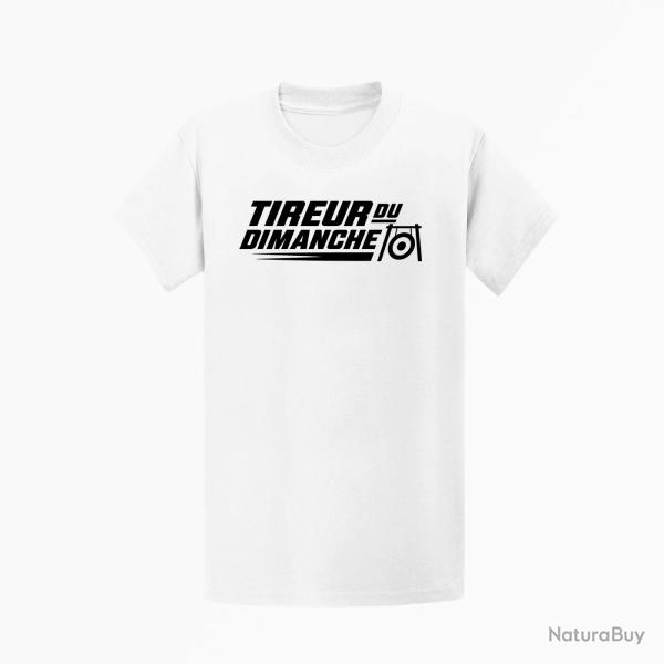 T-shirt Tir Sportif Tireur du dimanche Bipied Blanc