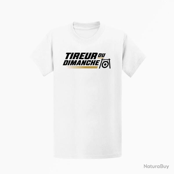 T-shirt Tir Sportif Tireur du dimanche Bipied Blanc / Orange