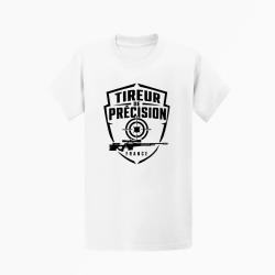 T-shirt Tir Sportif Tireur de pr&eacute;cision patriote Blanc