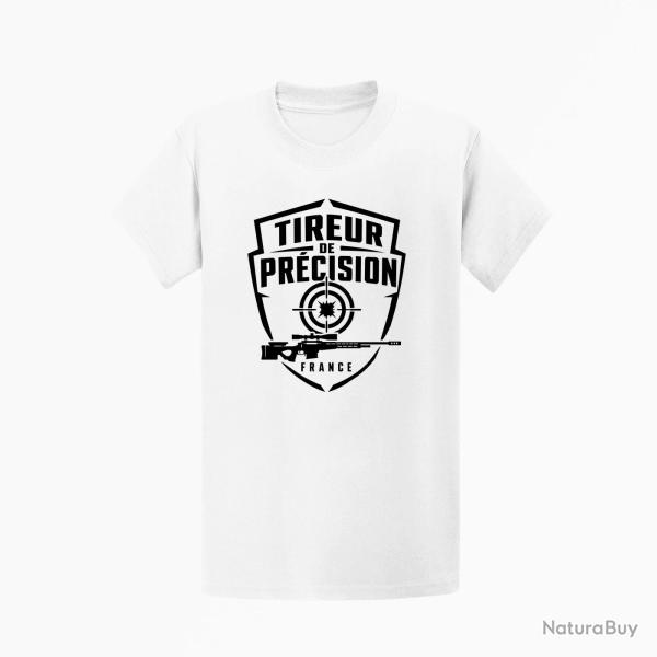 T-shirt Tir Sportif Tireur de pr�cision patriote Blanc