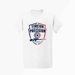 T-shirt Tir Sportif Tireur de pr&eacute;cision patriote Blanc / Orange