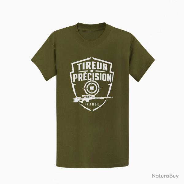 T-shirt Tir Sportif Tireur de pr�cision patriote Kaki / Blanc