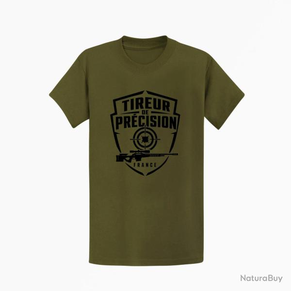T-shirt Tir Sportif Tireur de pr�cision patriote Kaki / Noir