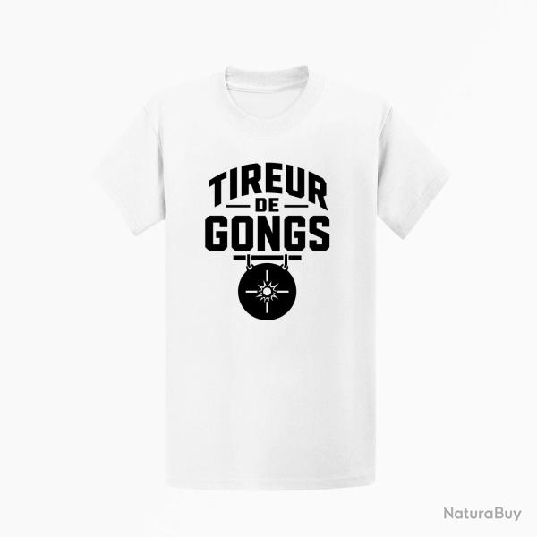 T-shirt Tir Sportif Tireur de gong Blanc