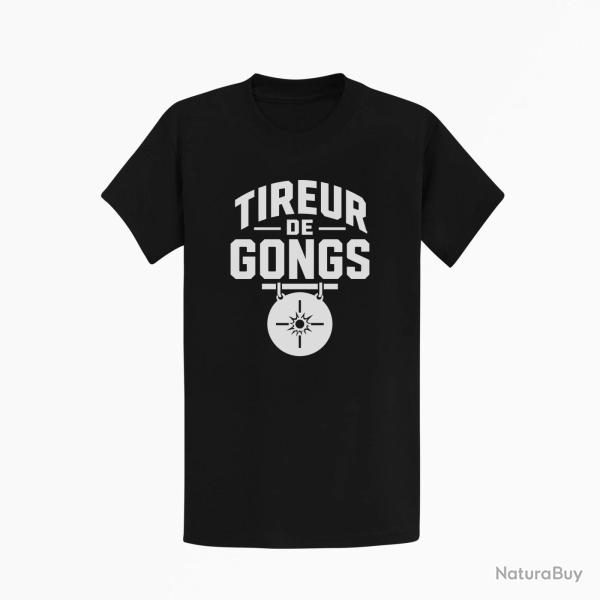 T-shirt Tir Sportif Tireur de gong Noir