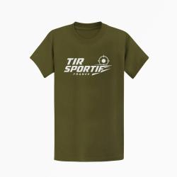 T-shirt Tir Sportif Tir sportif France Cible tricolore Kaki / Blanc