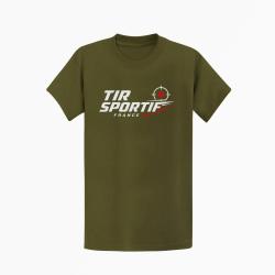 T-shirt Tir Sportif Tir sportif France Cible tricolore Kaki / Blanc et orange