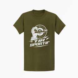 T-shirt Tir Sportif Tir sportif f&eacute;minin Kaki / Blanc