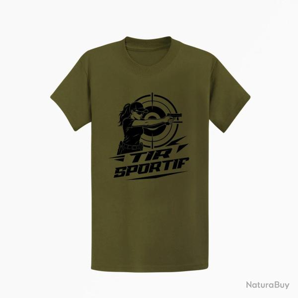 T-shirt Tir Sportif Tir sportif f�minin Kaki / Noir