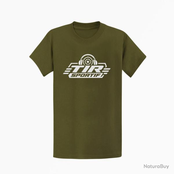 T-shirt Tir Sportif Tir sportif Casque et cible Kaki / Blanc