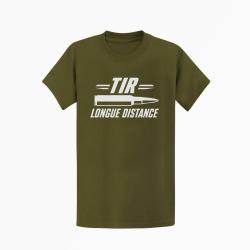 T-shirt Tir Sportif Tir longue distance patriote Kaki / Blanc