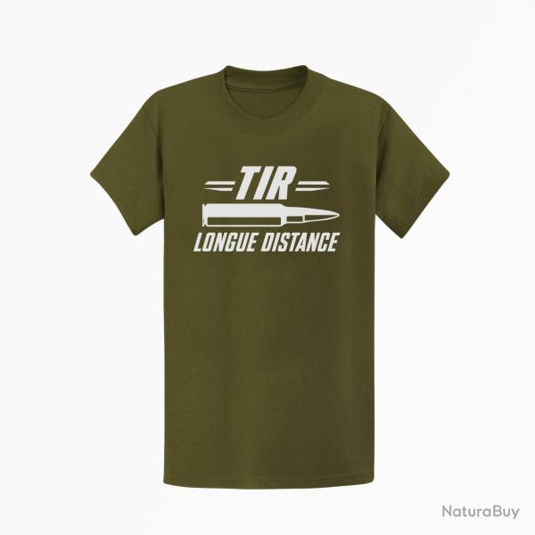 T-shirt Tir Sportif Tir longue distance patriote Kaki / Blanc
