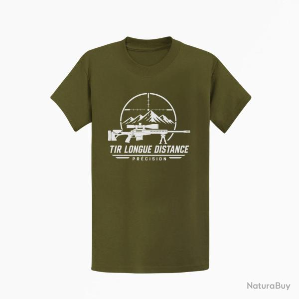 T-shirt Tir Sportif Tir longue distance Pr�cision Kaki / Blanc