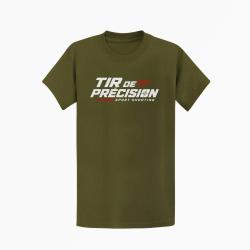 T-shirt Tir Sportif Tir de pr&eacute;cision Sport Shooting Kaki / Blanc et orange