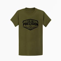 T-shirt Tir Sportif Tir de pr&eacute;cision Blason cible Kaki / Noir
