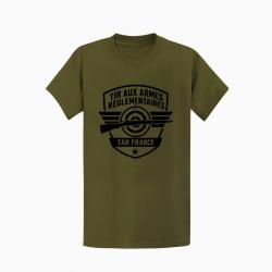 T-shirt Tir Sportif Tir aux armes r&eacute;glementaires TAR Kaki / Noir