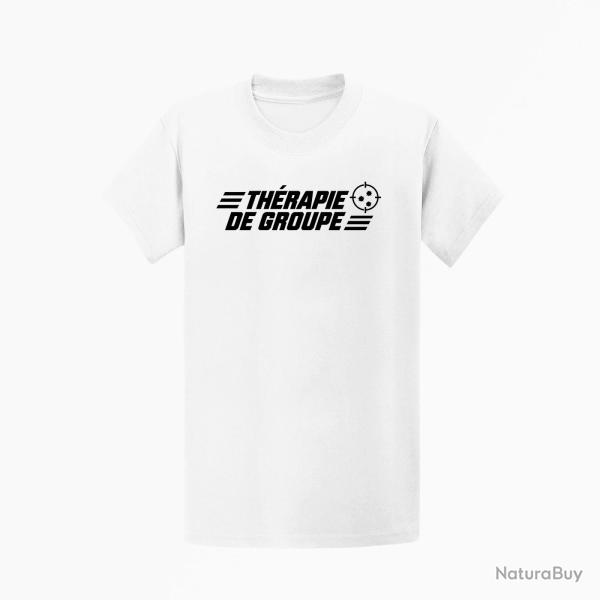 T-shirt Tir Sportif Th�rapie de groupe Blanc