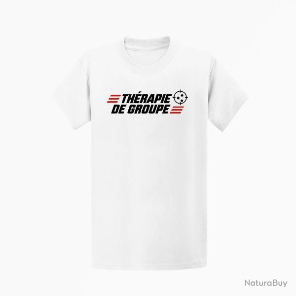 T-shirt Tir Sportif Th�rapie de groupe Blanc / Orange