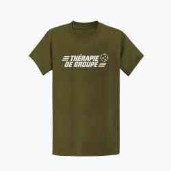 T-shirt Tir Sportif Th&eacute;rapie de groupe Kaki / Blanc