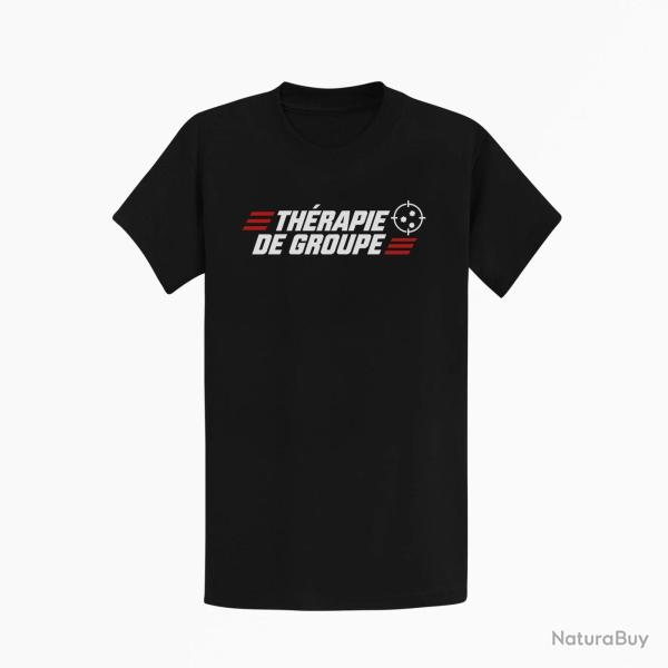 T-shirt Tir Sportif Th�rapie de groupe Noir / Orange