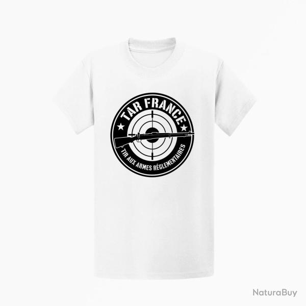 T-shirt Tir Sportif TAR France Blason Blanc