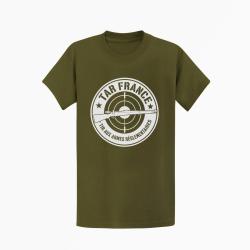 T-shirt Tir Sportif TAR France Blason Kaki / Blanc