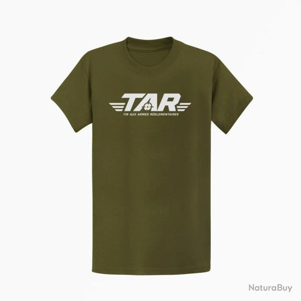 T-shirt Tir Sportif TAR Tir aux armes r�glementaires Embl�me Kaki / Blanc