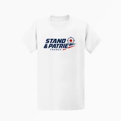T-shirt Tir Sportif Stand et patrie France Blanc / Orange