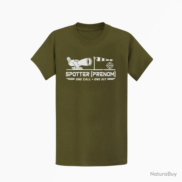 T-shirt Tir Sportif Spotter personnalisable Kaki / Blanc