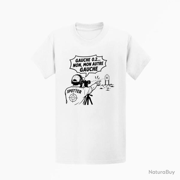 T-shirt Tir Sportif Spotter humour Blanc