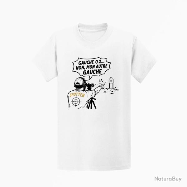 T-shirt Tir Sportif Spotter humour Blanc / Orange