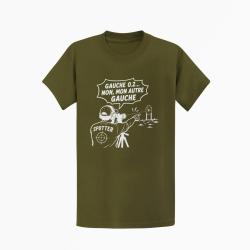 T-shirt Tir Sportif Spotter humour Kaki / Blanc