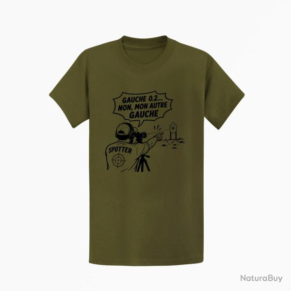 T-shirt Tir Sportif Spotter humour Kaki / Noir