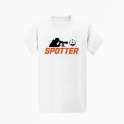 T-shirt Tir Sportif Spotter Tireur &agrave; la lunette Blanc / Orange