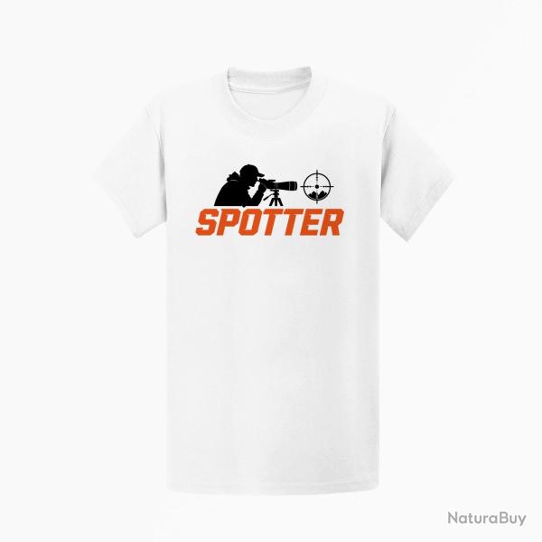 T-shirt Tir Sportif Spotter Tireur � la lunette Blanc / Orange