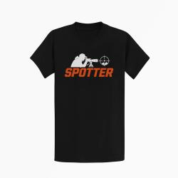 T-shirt Tir Sportif Spotter Tireur &agrave; la lunette Noir / Orange